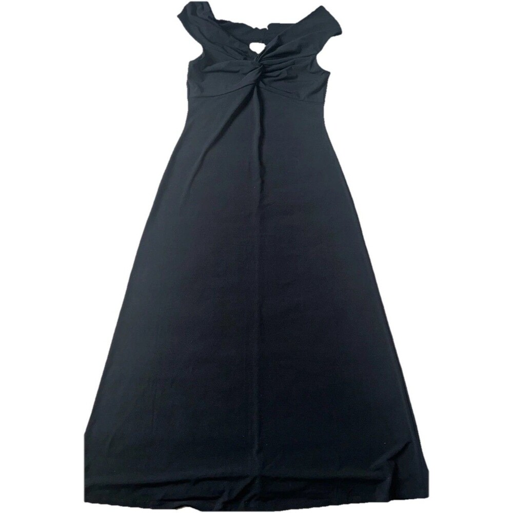 Women's The Occasion By Old Navy Black r Knit Twist Maxi Dress Size M